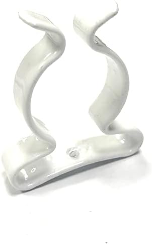 6 x Хавлиени Скоби за инструменти, Бели Дръжки от Пружинна стомана с Пластмасово покритие и Диаметър 16 мм