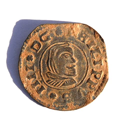 1664 R Филип IV 16 Мараведи Испански Колониален замък и Лъв Карибската Пиратски епоха Монети 321 Продавачът