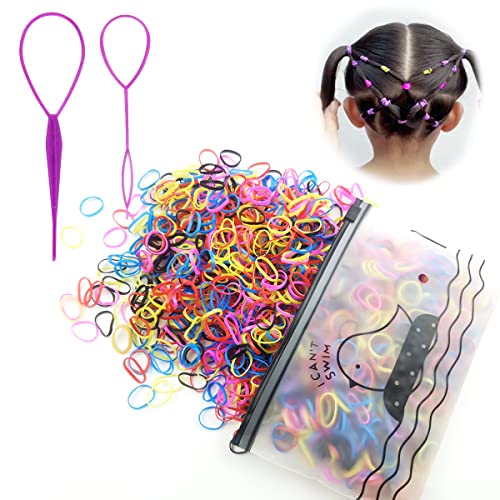 2000 бр. Еластични ластици за коса за момичета и жени, мъжка прическа, гумени ленти за коса, комплект инструменти