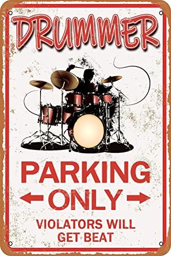 Знак Паркинг само за Барабанисти, Подаръци за Барабанисти За Мъже, Забавни Метални Знаци, на Набор от Барабанисти,