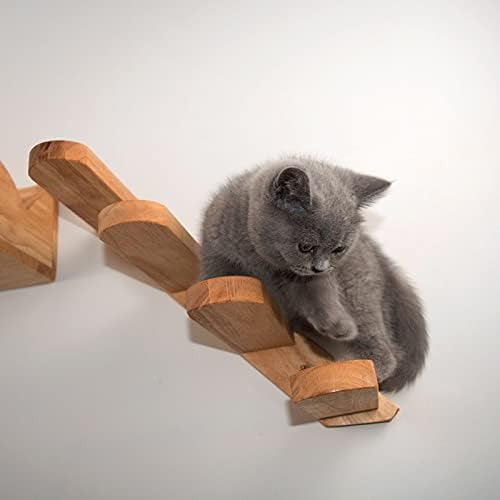 Играчка за котки GRETD, стенни Стълба за катерене по Кошачьим стълби, Дървени стълби, Платформа за Скокове,