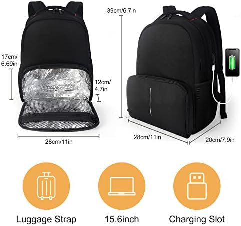 Раница-чанта за обяд Ocraho, Изолиран Раница-хладилник за Обяд, Пътен Раница за лаптоп USB-порт за Жени и Мъже, Подходящ за лаптоп 15,6
