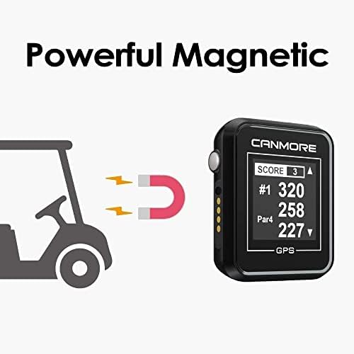 CANMORE HG300 Golf GPS (черен) - (комплект) + Още един кабел за зареждане - Необходимите данни за поле за голф