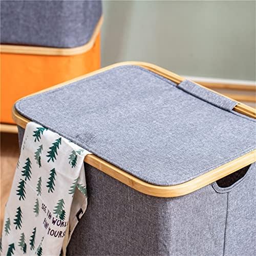 WPYYI Сгъваема кош за мръсни дрехи в японски стил, кошница за дрехи от бамбукова тъкан, Преносим кош за съхранение