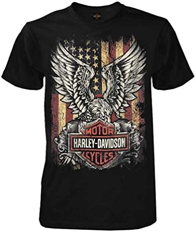 Мъжка Тениска с кръгло деколте на Harley-Davidson на поръчка Freedom с Къс ръкав - Черен