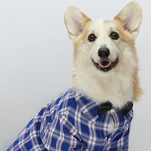 Топло Клетчатая Тениска за кучета, Официално Облекло за малки Кученца за Момчета, Ризи с яка на врата-папийонка