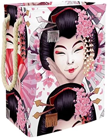 Inhomer Традиционната Японска Танцьорка Гейша, Голяма Кошница за дрехи, Водоустойчив Сгъваема Кошница за дрехи,