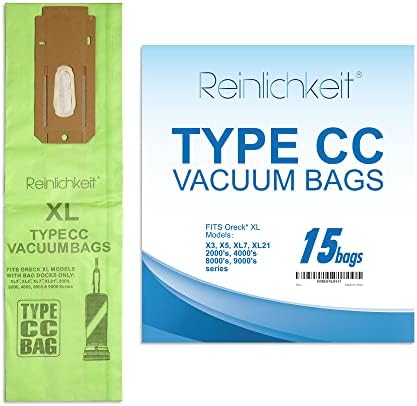 Reinlichkeit 15 Опаковки, торби за прахосмукачка, За вакуумни торби Oreck тип CC, XL. Подходящи за всички вертикални