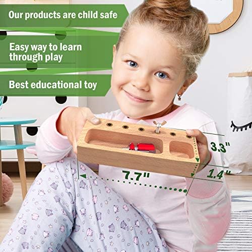 Набор от настолни отвертки Panda Братя Montessori - Дървени Играчки Монтесори за деца от 3, 4, 5 година, Обучение