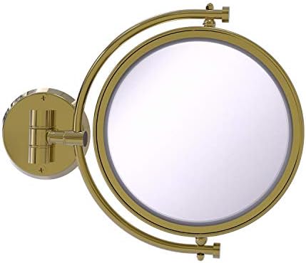 Огледало за грим Allied Brass WM-4/5X 8 Инча, монтаж на стена, С 5-Кратно увеличение, Месинг, Без Лакировки