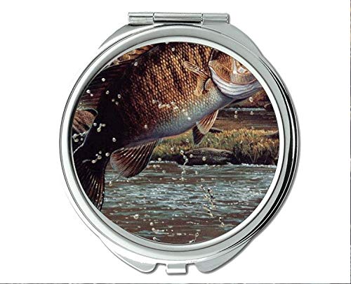 Огледало, Пътно огледало, Карманное огледало с риба koi, джобно огледало с увеличително стъкло 1 X 2X