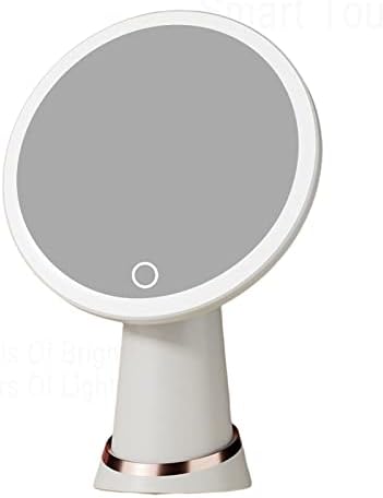 Огледало за грим SRVNT с Трикольор подсветка, Завъртане на 90 ° Огледало за Тоалетка Маса Десктоп Огледало,